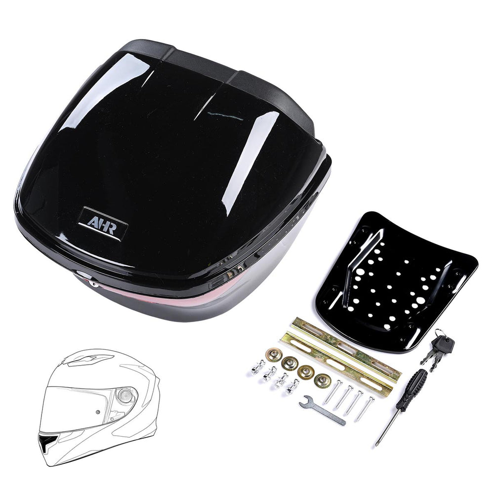 Yescom Motorcycle Top Case 35L Quick Release Gloss Black New
