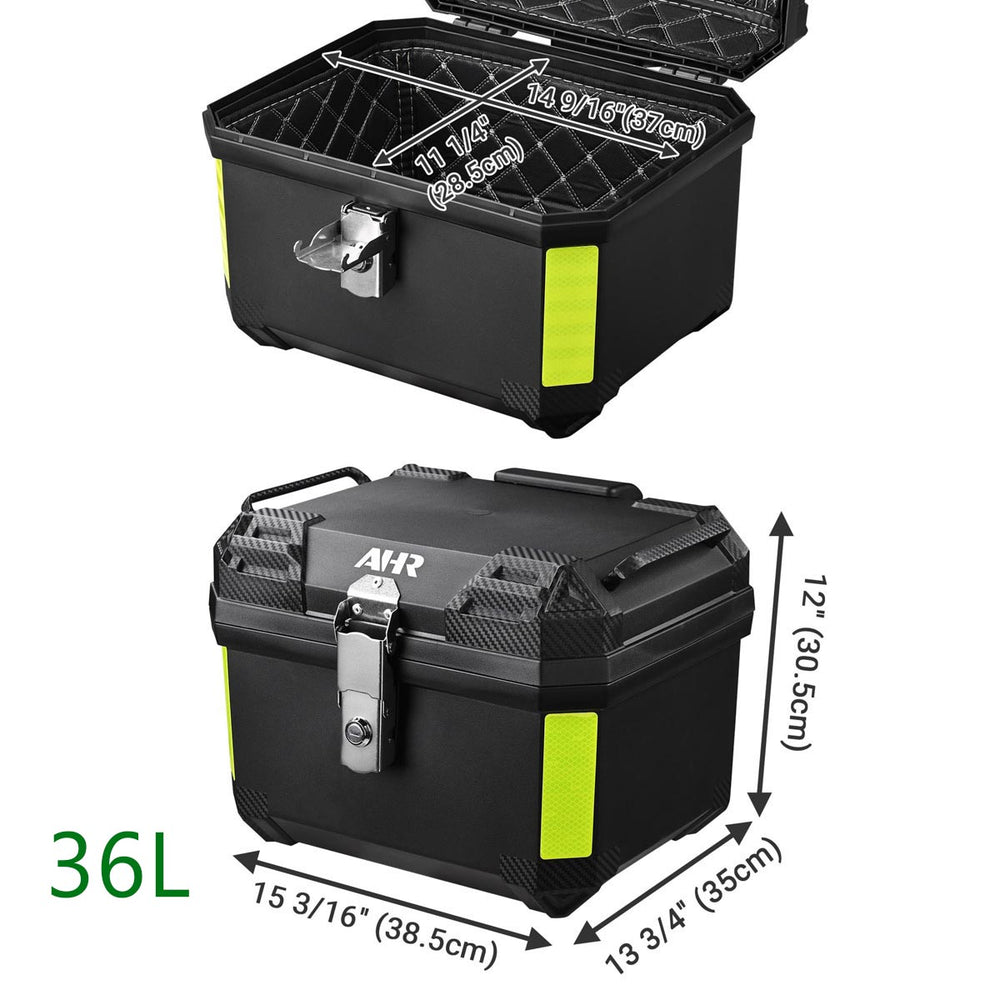 Yescom Motorcycle Trunk Box 65L with Backrest New