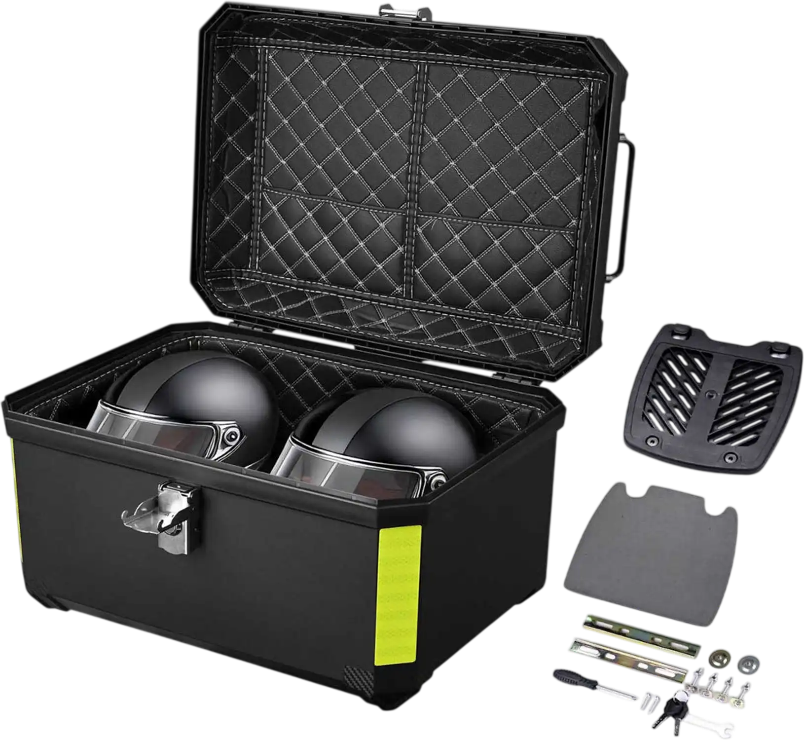Yescom Motorcycle Trunk Box 65L with Backrest New