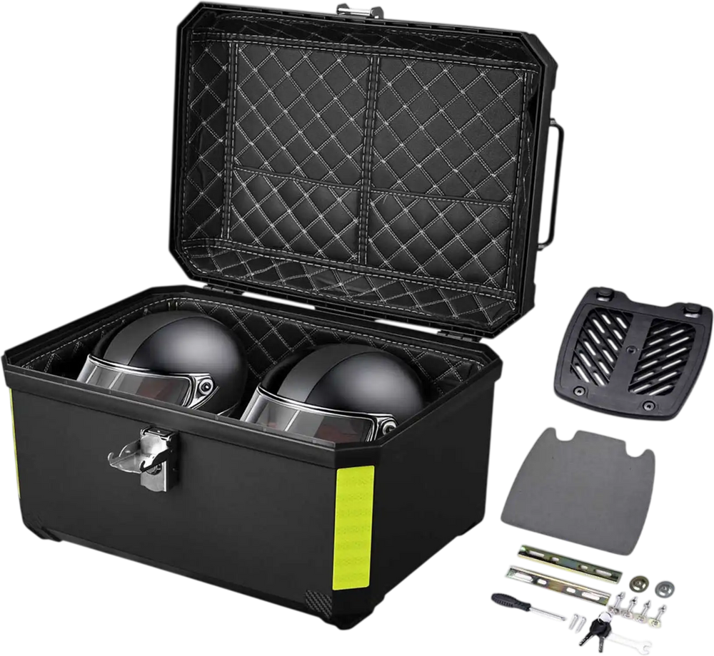 Yescom Motorcycle Trunk Box 65L with Backrest New