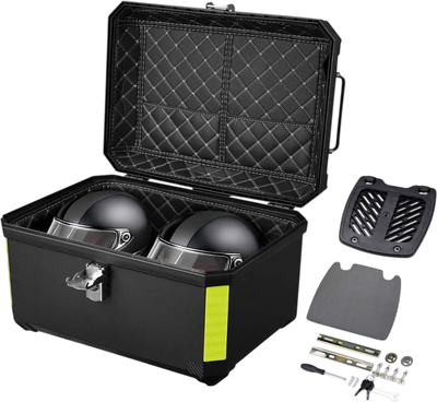 Yescom Motorcycle Trunk Box 65L with Backrest New