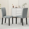 Mid-century modern dining chair set of 2 in gray with rubber wood legs, ideal for home or cafe settings.