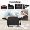 Massage Racing Gaming Single Recliner Chair in red with adjustable backrest, ergonomic design, and electric lumbar.
