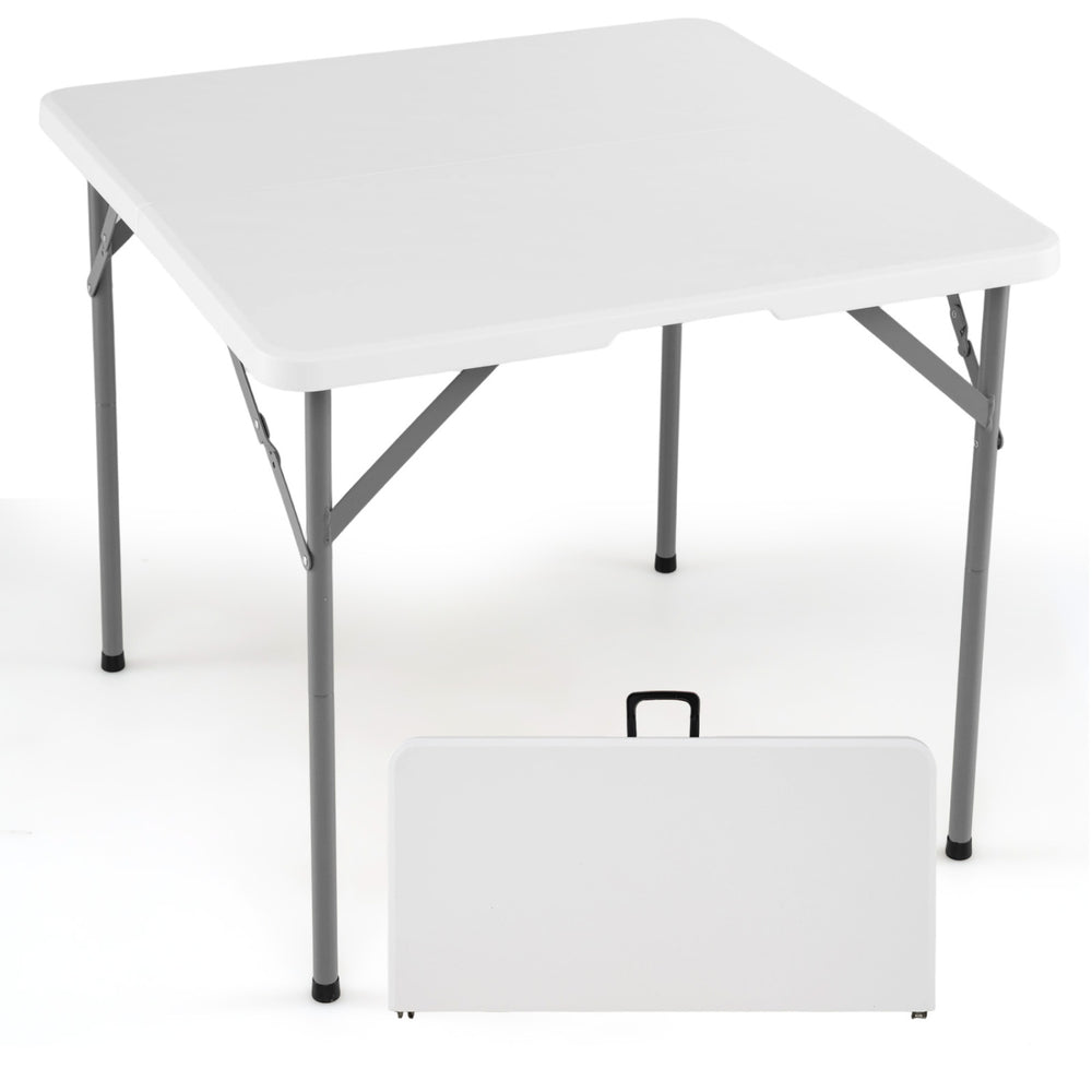 34 Inch Square Foldable Card Table with Carrying Handle-White - Gallery View 1 of 1