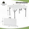 34-inch square foldable card table in white with a carrying handle, designed for easy portability and stable use.