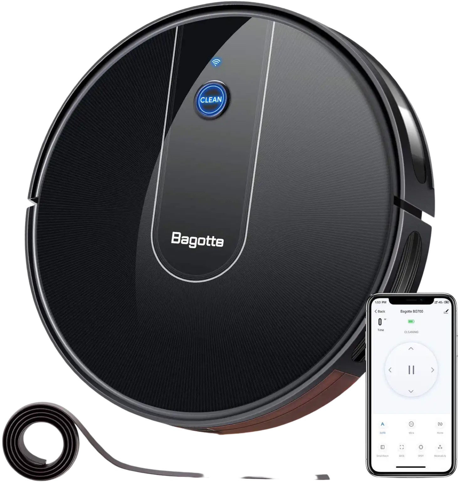 Bagotte BG700 1600PA Wi-Fi Robotic Vacuum Cleaner New