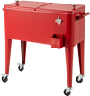 Red Portable Outdoor Patio Cooler Cart
