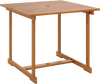 35.5" Acacia Wood Outdoor Dining Table with Umbrella Hole and Reinforced Crossbar for 4