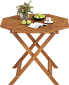35.5 Inch Solid Wood Patio Dining Table Octagon Table with 1.97 Inch Umbrella Hole