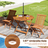 Octagonal solid wood patio dining table with a 1.97-inch umbrella hole, perfect for outdoor gatherings and shade.