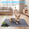 Charcoal dog pee pad with a 6-layer design, ideal for small to large dogs, providing effective leak-proof protection.