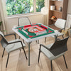 Folding 35-inch mahjong table with cup holders, smooth felt surface, and four player setup for home or outdoor use.