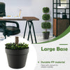 35-inch artificial boxwood topiary tree in a cement-filled pot, featuring lush green leaves for indoor decor.