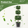 Artificial boxwood topiary ball tree, 35 inches tall with cement-filled pot, featuring lush green leaves for year-round.