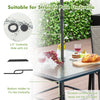 35 x 35 inch patio dining table with 1.5-inch umbrella hole, tempered glass top, and rustproof metal frame for outdoor.