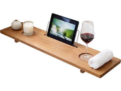 Costway Wood Bath Tray Bathtub Caddy 35