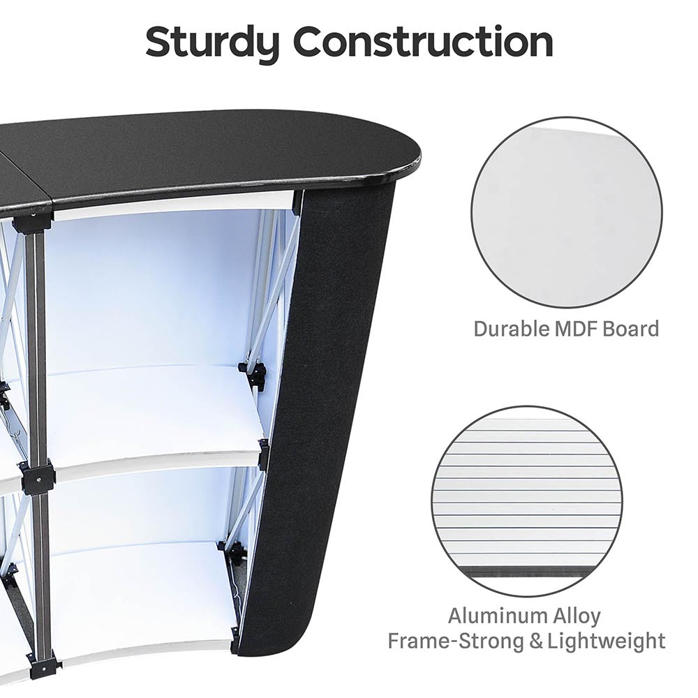 Yescom Trade Show Display Podium Pop Up Counter Black New – FactoryPure