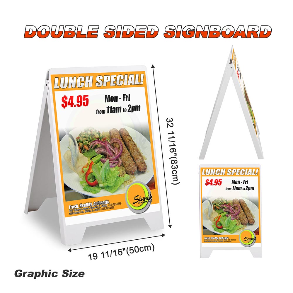 Yescom Double Side Sign Board Frame PVC White New