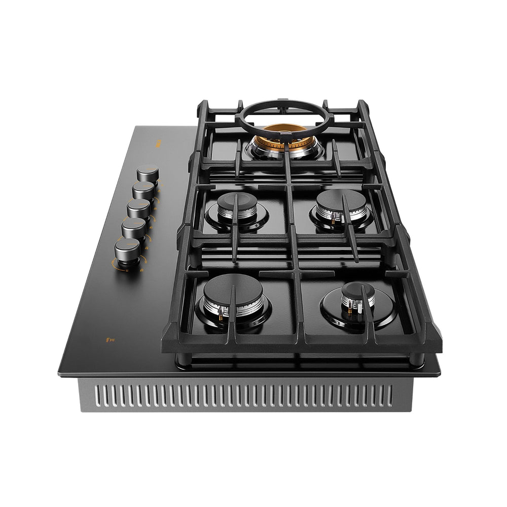 FOTILE 36-inch Tri-Ring anti-glare glass gas cooktop GLG36501-Y, view 4