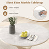 36-inch kitchen table featuring a sleek faux marble tabletop and solid rubber wood legs, ideal for dining or leisure.