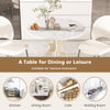 36-inch mid-century modern kitchen table with faux marble top and solid rubber wood legs, ideal for dining or leisure.