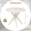 36-inch Mid Century Modern kitchen table with faux marble top and solid rubber wood legs, perfect for dining or leisure.
