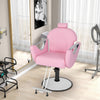 360°Swivel Reclining Salon Chair for Hair Stylist-Pink - Gallery View 1 of 9