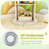 360° rotating design of the white kid's bookshelf organizer with 5 shelves for efficient toy storage and easy access.