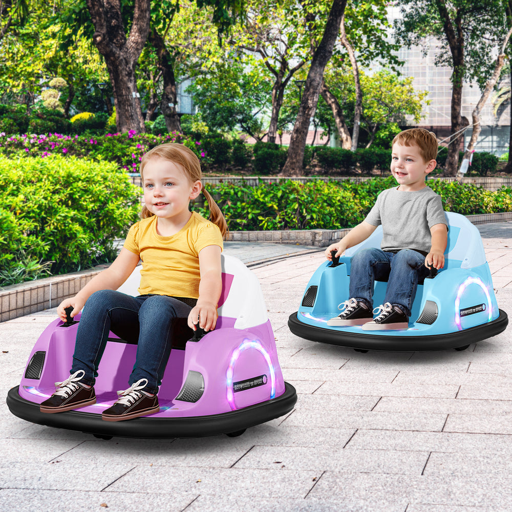 12V 360° Ride on Bumper Car for Toddlers with Remote Control-Light Blue - Gallery View 1 of 12