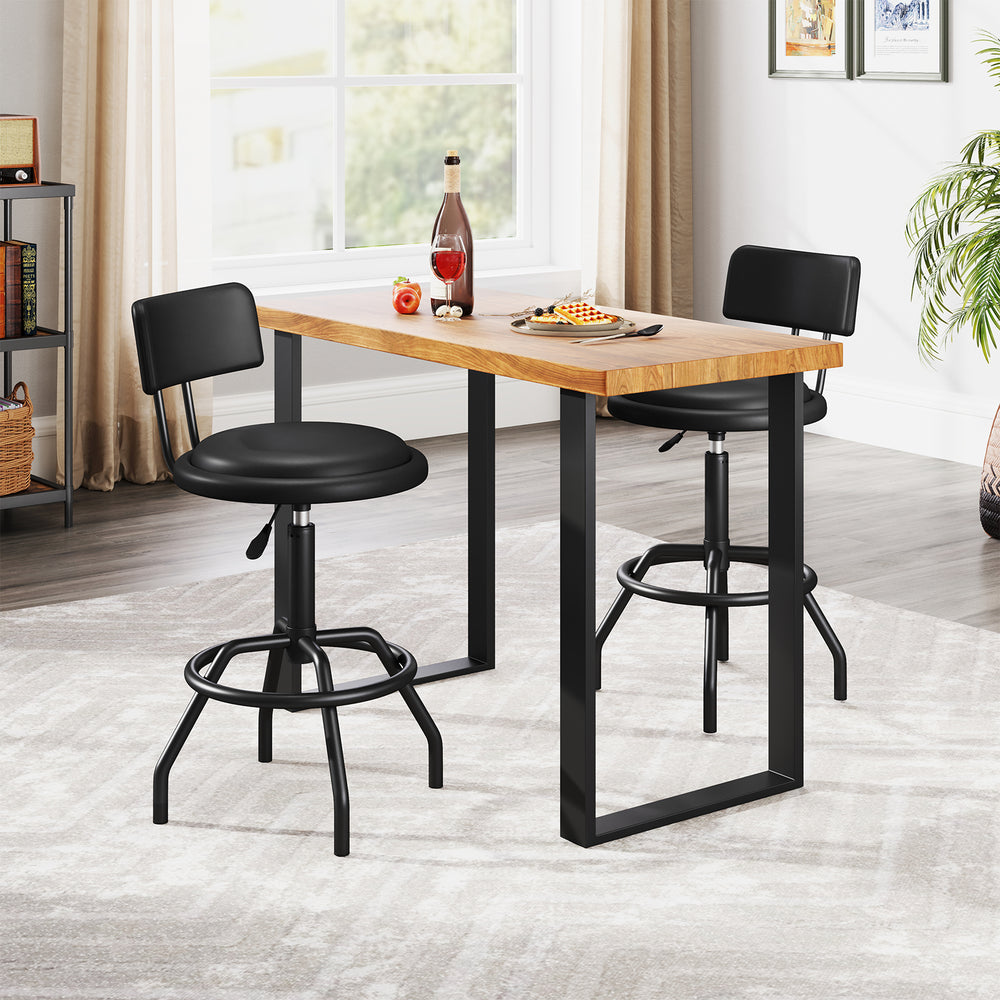 Set of 1/2 360° Swivel Counter Height Barstool with Padded Seat and Back-1 Piece - Gallery View 1 of 7