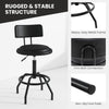 360° swivel counter height barstool with padded seat and back, heavy-duty metal frame, adjustable height for kitchen or.