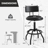 Counter height barstool with padded seat, 360° swivel, and adjustable height, suitable for kitchen or bar tables.