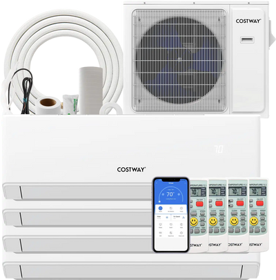 Costway UltrEco 36000 BTU 4 Zone 23 SEER2 Mini Split Air Conditioner Heat Pump WiFi 687195324 New