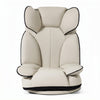 360-degree swivel floor gaming chair in cream PU leather with adjustable backrest for gaming, reading, and relaxing.