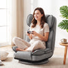 360 Degree Swivel Floor Gaming Chair with 6-Position Adjustable Backrest and Sponge Filling-Gray - Gallery View 1 of 11