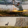 360° one-way see-through hunting blind offering 270-degree visibility with brush-in loops for enhanced camouflage.