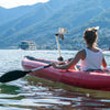 360° rotatable GoPro mount and fishing rod holder set on a kayak, ideal for capturing outdoor adventures.