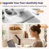 Cozy 360° rotating cat desk bed in white, designed for indoor cats to nap above keyboards while saving desk space.