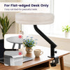 Cozy white 360° rotating cat desk bed with removable perch, designed for flat-edged desks, supports pets up to 55 lbs.