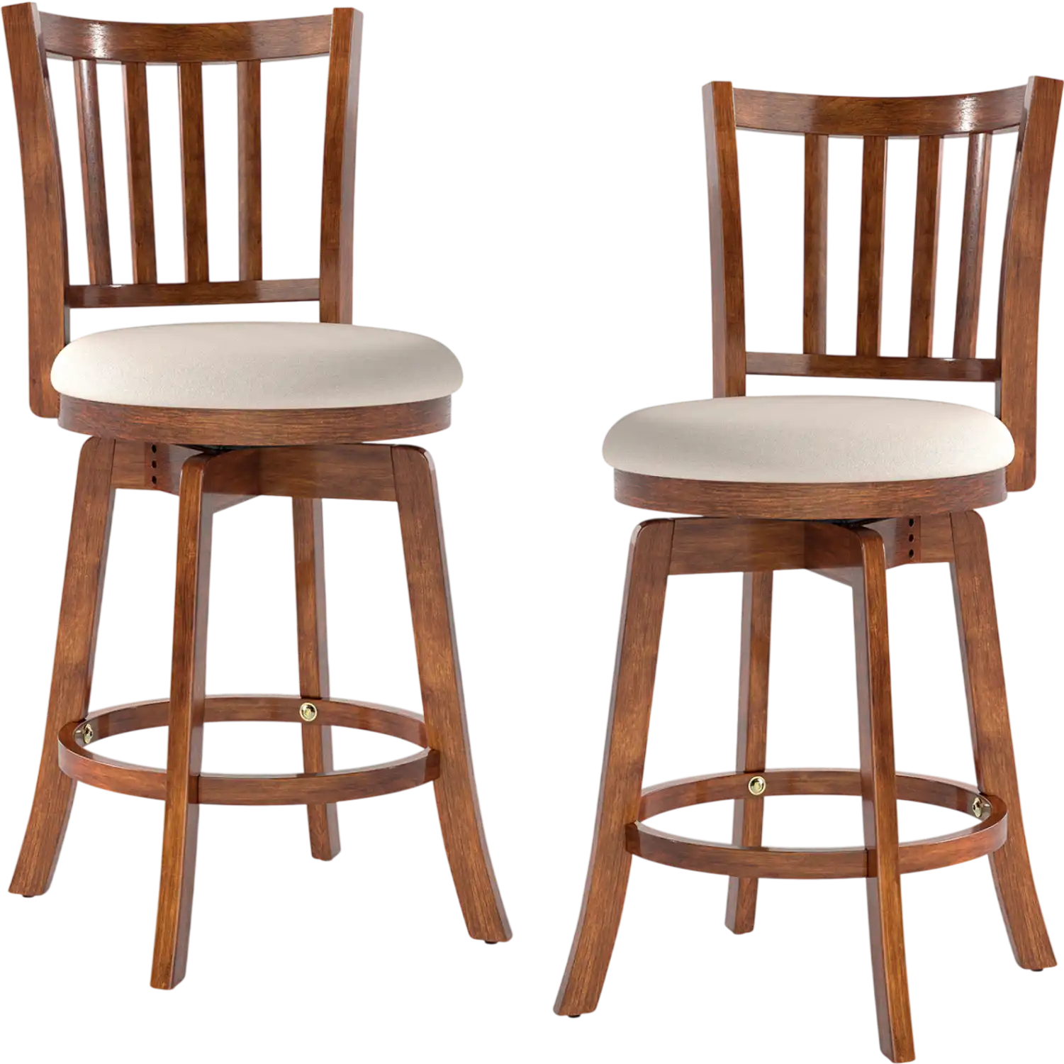 Costway 360° Swivel Counter Height Bar Stools Set of 2 Upholstered 60930323 New