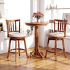 Counter height chairs set of 2 with upholstered seats and backrests, featuring a 360° swivel for easy movement.