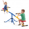 Kids enjoy the 360°Rotation Seesaw with sturdy carbon steel frame and comfortable molded seats for outdoor fun.