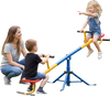 Kids enjoy the 360° rotation seesaw with EVA foam handles and sturdy carbon steel frame for safe outdoor play.
