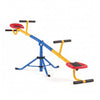 Kids seesaw with 360° rotation, sturdy carbon steel frame, and comfortable molded seats for playground fun.