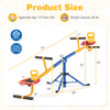 Kids seesaw with 360° rotation, sturdy carbon steel frame, and molded seats, suitable for ages 3-8, weight capacity 66.