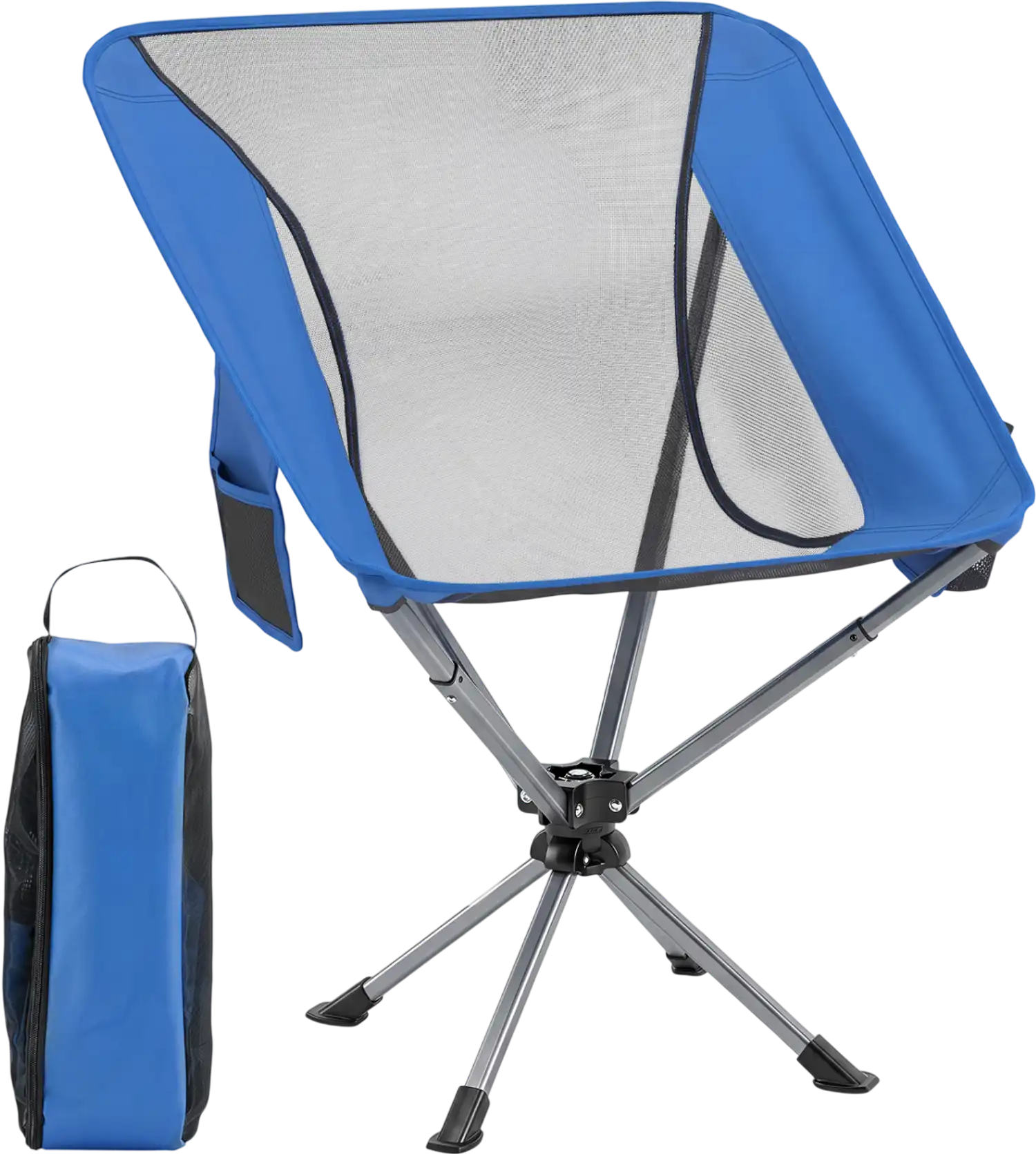 Costway 360° Swivel Camping Chair with Cup Holder Side Pocket 300 lbs 14829035 New