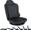 Black 360° swivel floor gaming chair with adjustable backrest for ergonomic support and easy maintenance.