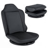 360° swivel floor gaming chair in black with adjustable backrest for ergonomic support and easy maintenance.