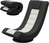360° swivel gaming chair in black and gray with adjustable backrest for versatile lounging and gaming comfort.