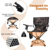 360° swivel hunting chair in camo with high-quality metal frame, non-slip foot pads, and armrests for comfort.